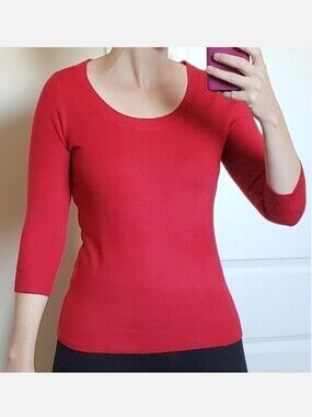 *NWT NY&Co. Red 3/4 Sleeve Sweater Sz S